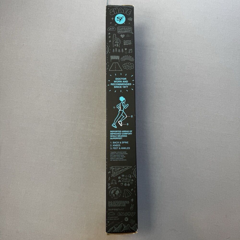 SUPERfeet Run Cushion Support Medium Arch Insoles-Mens 9.5-11 (size E) - Picture 7 of 10